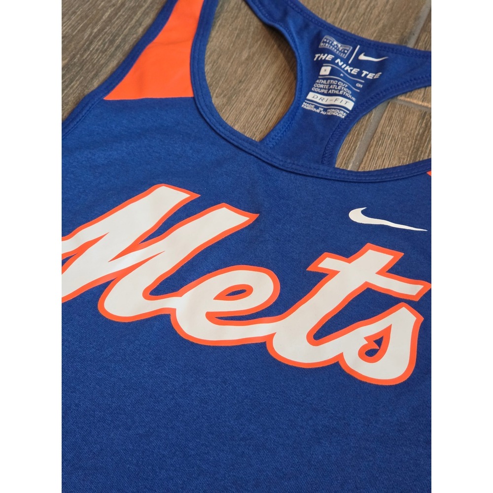 Nike New York Mets Dri-FIT Racerback Tank Top Womens Small Blue MLB Baseball